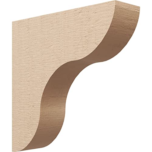 5"W x 20"D x 20"H Thin Carmel Rough Cedar Woodgrain TimberThane Corbel, Primed Tan