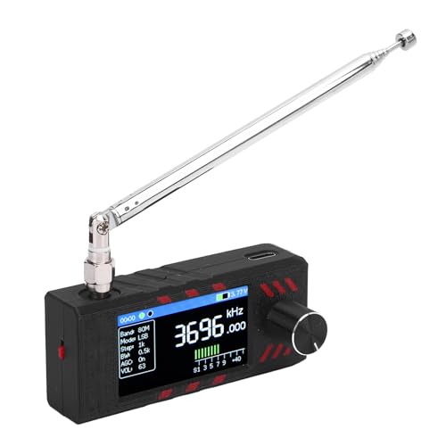 Luocute Mini Récepteur Radio, Radio à Ondes Courtes Portables avec écran de Couleur de 1,9 Pouce Récepteur de Bande Complète pour FM AM LSB USB avec Batterie de 800 MAh de Charge C.
