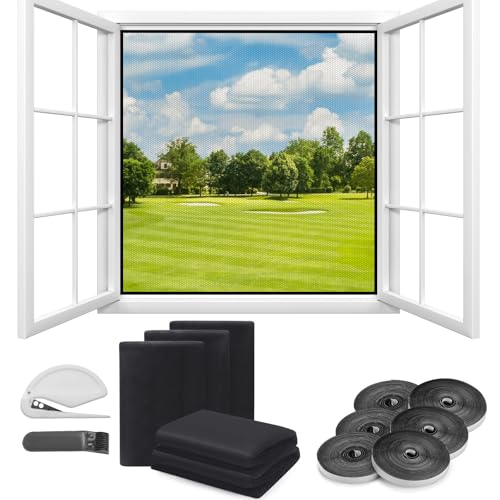 6 Piezas Mosquiteras Ventanas DIY, Tela Mosquitera 130 × 150 cm, Mosquitera Enrollable Ventana Puede Cortar, para Evitar Que Mosquitos Entren Interiores