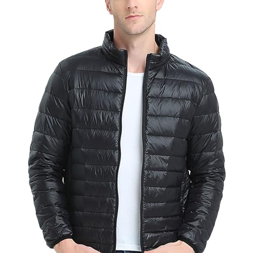 ANUFER Mens Plus Size Winter Warm Padded Puffer Jacket Casual Stand Collar Quilted Jacket with Multi Pockets3