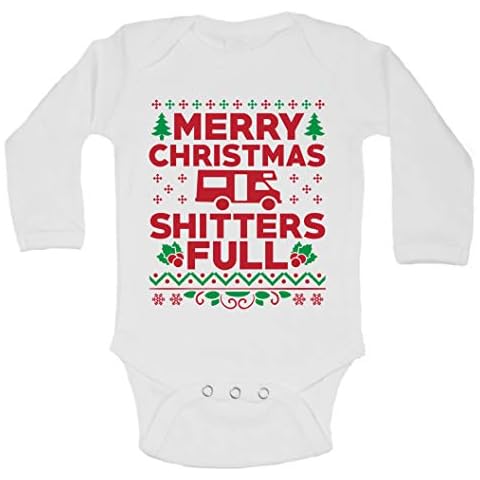 Kids Movie Christmas Bodysuit Merry Christmas Shitters Full Royaltee Holiday Shirts 9-12 Months, White Cover