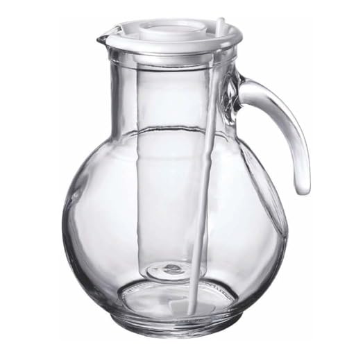 Caraffa in Vetro 2 Litri con Portaghiaccio Interno (1 caraffa 2LT tappo bianco)