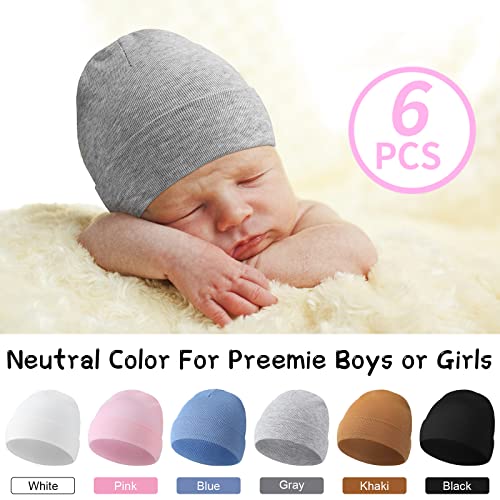 Newcotte 6 Pcs Preemie Baby Hats Cotton Preemie Caps Warm Preemie Beanie Premature Baby Hospital Hats Preemie Hats Nicu For Preemie Boys Girls #TOP3