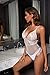 Aranmei Sexy Teddy Lingerie for Women One Piece Lace Bodysuit Underwear Small White