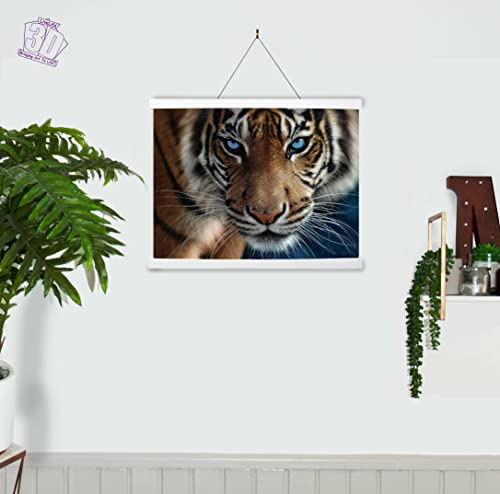 3D Livelife Lenticular Wall Art Prints - Blue Eyes From Deluxebase. Unframed 3D Tiger Poster. Perfect Wall Decor. Original Artwork Licensed From Renowned Artist, Steve Sundram #TOP4