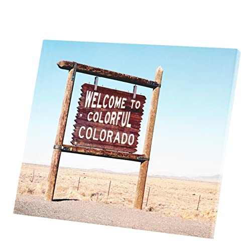 Toile Colorado USA bienvenue dans votre salon avec ce grand tableau vintage