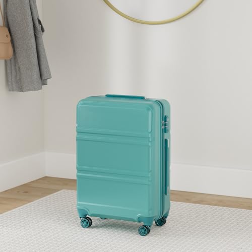 Kono Maletas de Viaje Mediana Rígida ABS 65cm Maleta Mediana Equipaje de Mano con 4 Ruedas y Cerradura de Combinación TSA (M, Turquoise)