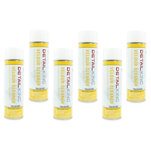 Detail King Automotive Velour Upholstery Cleaner (6 Pack) - Versatile Aerosol Spray - Fabric & Carpet