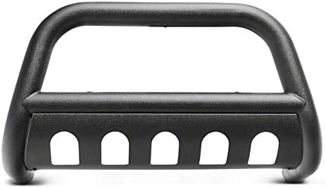 Redrock 4x4 3-Inch Bull Bar with Skid Plate; Textured Black for Jeep Wrangler 2018-2020