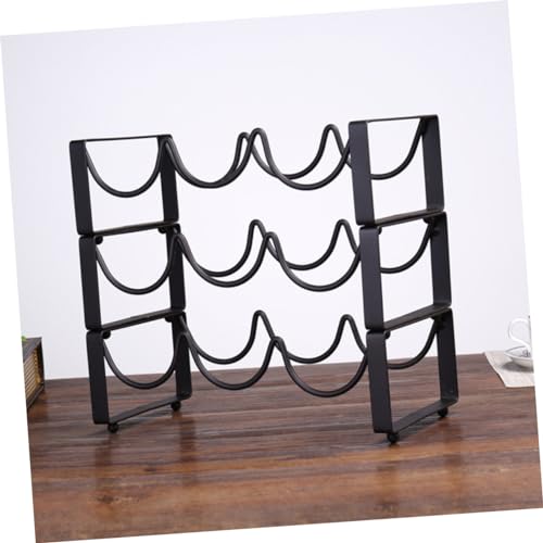 Soporte vintage de hierro para 3 botellas miniatura 3