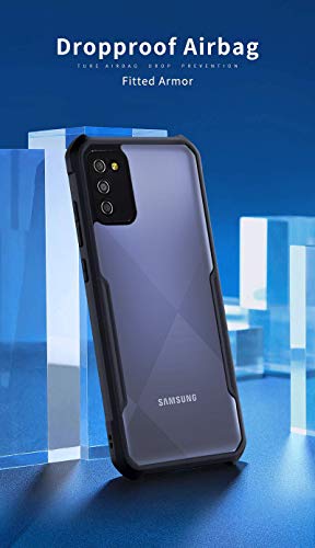 Image of Jkobi Hard PC Crystal Bumper Shockproof Back Cover Case for Samsung Galaxy A02s with Camera Protection (Matte Black)