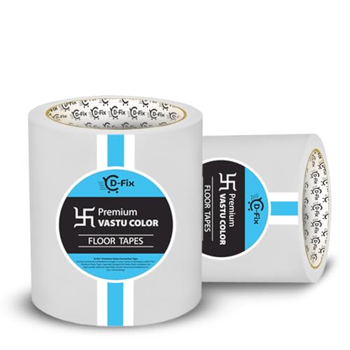 Image of D-fix Vastu Color Floor Tapes | 4 Inch Wide, 25M Each | White | Vastu Dosh Remedy, Vastu Correction for WC, Toilet, Entrance, Home & Office (1 Rolls Pack)