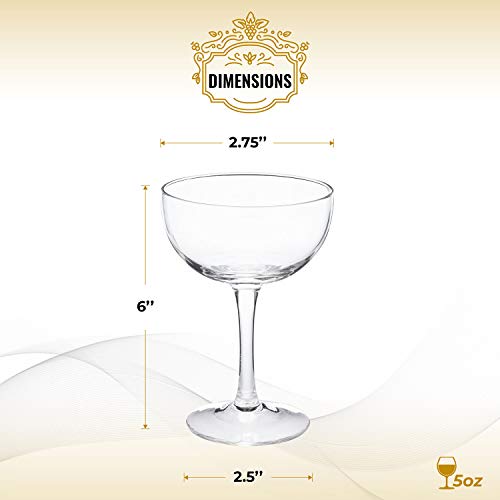 History Company Nick & Nora Classic Champagne Cocktail Coupe Glass 2-Piece Set (Gift Box Collection) #TOP2
