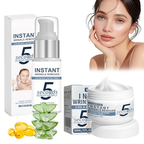 2 Atück von Antifaltencreme Soforteffekt 5 Second Instant Anti-Wrinkle Lifting Cream Faltencreme mit Soforteffekt Wirkt Effektiv Gegen Falten Verbessert Tränensäcke und Strafft Das Gesicht(30ML)