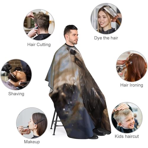 Capa para corte de cabello Otter Playing in The Water para hombre y mujer miniatura 3