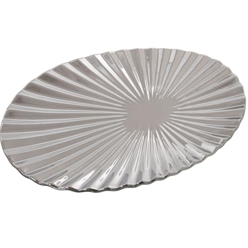 Centre de table argenté céramique plat pour sublimer votre mobilier