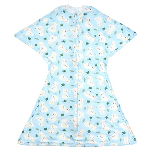 Image of SleepingBaby Zipadee-Zip Transition Swaddle - Baby Swaddling Blanket with Zipper Convenience - Roomy Baby Wearable Blanket for Easy Diaper Changes - Snuggly Bear, Medium (6-12 Month)