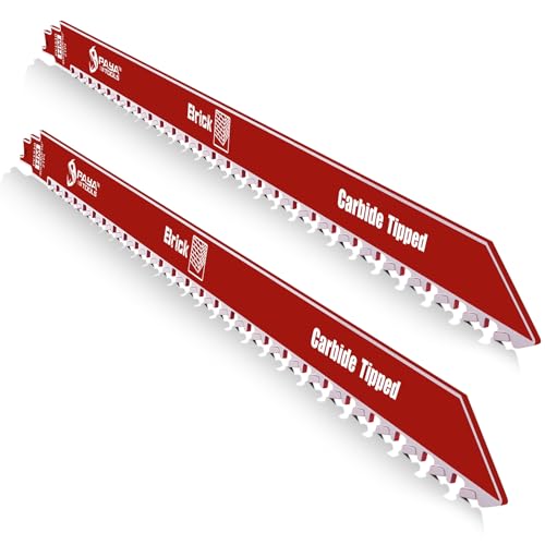 PAYA Säbelsägeblätter 1x Abbruch-Sägeblatt für Säbelsäge 400mm - Hartmetall Carbide Spezialblatt für Porenbeton, Hohlblocksteine & Mauerwerk 2TPI - Vibrationsarm - Für alle gängigen Säbelsägen PY1510