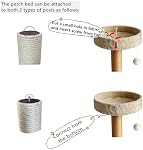 SHENGOCASE Cat Tree Tower Accessoires Pièces de rechange 13.5" Haut de la plate-forme de lit Perch pour les chats, Ajouter sur le lit de remplacement de chat, Beige, M8, Panneau de particules avec tissu Velboa