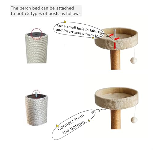 Cama para árbol de gatos 13.5 pulgadas gris miniatura 2