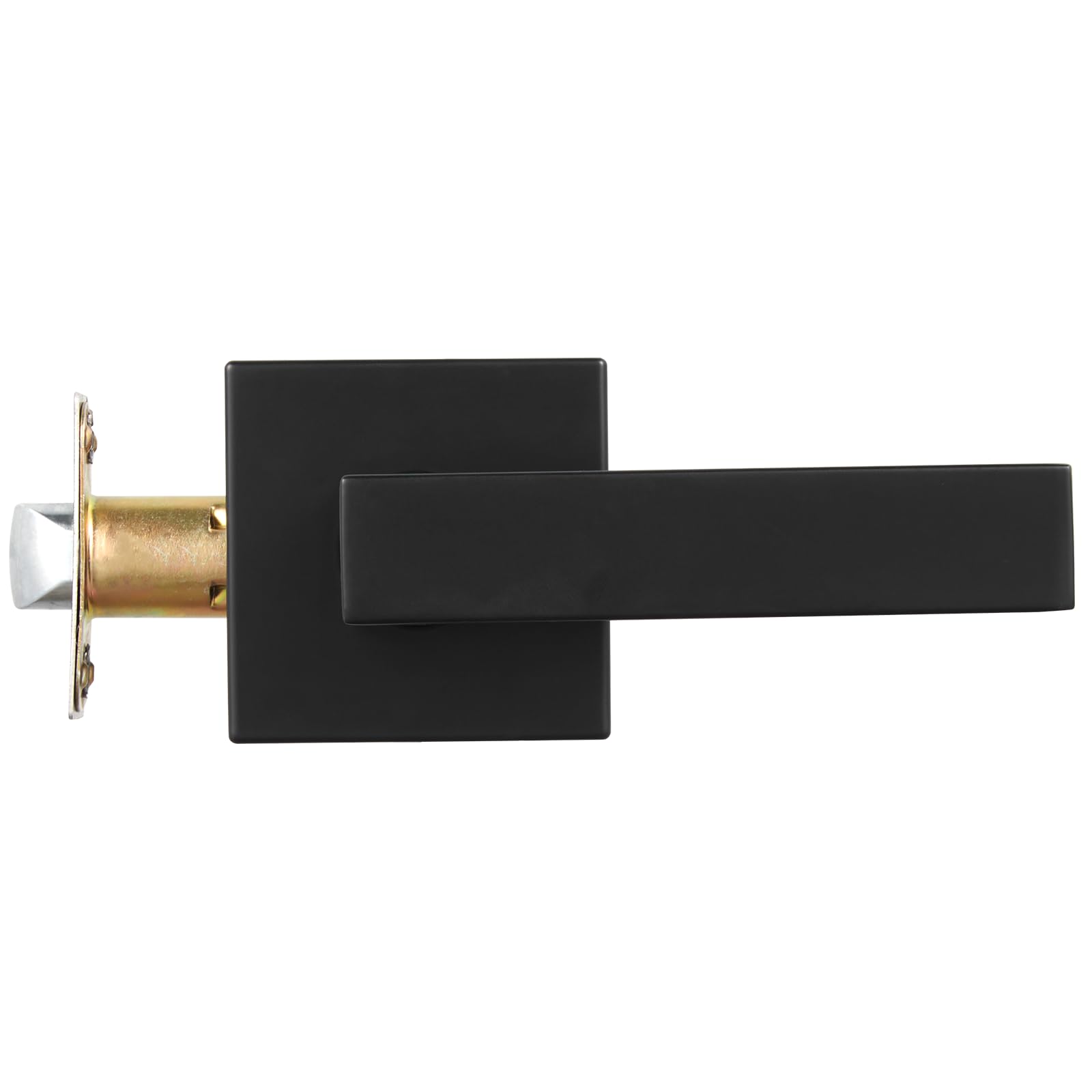 VEVOR 6 PCS Manija para Puerta de Paso, Manija Reversible para Zurdos o Diestros sin Bloqueo, Rotación de 45° para Abrir, Interior Cuadrado Universal para Pasillos, Espacios de Reunión, Negro Mate