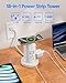 Power Strip Tower, kakyanill Surge Protector Tower 9 AC Outlets 8 USB (4 USB C), 6 Ft Retractable Extension Cord, Charging Station for Office Dorm Room, White