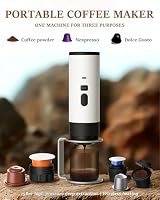 Hocomay Tragbare Espressomaschine mit LCD-Display, Espressomaschine für unterwegs, 7800mAh Akkus & USB, Kapsel, gemahlenem Kaffee für Wohnmobil Wandern Camping Digitalanzeige – Ansicht 2