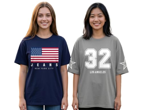 Image of AUSK Oversized T-Shirts || Printed Half Sleeve Tshirt for Womens
