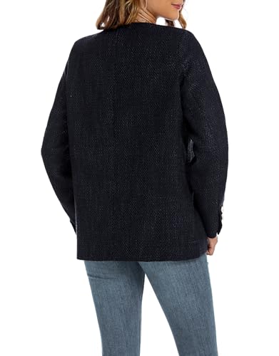 Women's Tweed Blazer Jackets Crewneck Button Down Business Jackets Casual Elegant Work Office Jacket2