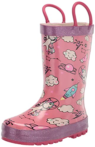 Western Chief Girls Printed Waterproof Rain Boot, Planet Play, 12 Little Kid