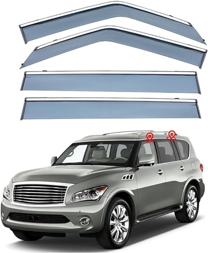 Deflectores de Aire para Infiniti QX56 MK2/Z62 2011-2022, Ventana de Coche, deflectores de Lluvia Integrados, deflectores de Viento Integrados