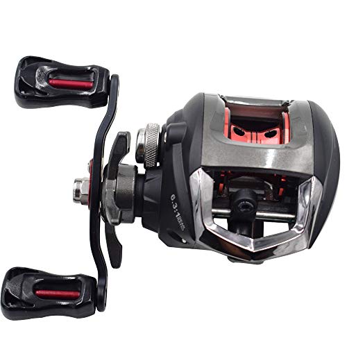 Diwa Baitcasting Moulinet de pêche Moulinet de pêche d'eau douce d'eau salée Frein en fibre de carbone 18 LBS 12 + 1… - Image 5