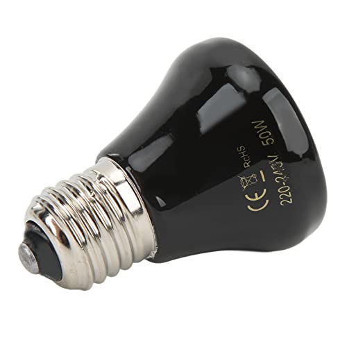 Srliya Keramik-Reptilien-Wärmelampe, Mini-Infrarot-Wärme-Keramik-Amphibien-Heizlampe Eidechsen, Reptilien (50w)
