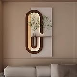 AICHENG 3D Wall Art Decor with Led Lights - Handmade Sandstone Wall Art with Vase & Artificial Greenery,《Plug-in models》 for Living Room Bedroom Hallway Restaurants, Studies, and Offices