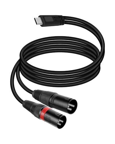 RIIEYOCA USB C to Dual XLR Splitter Audio Cable,Type C to 2 XLR Male Output Stereo Audio Adapter Compatible with Smartphones or Laptops?1M/3.3FT?