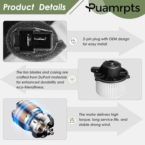 Image of AC Heater Blower Motor - Compatible with Hyundai & Kia Vehicles - Sonata 2006-2010, Accent 2003-2011, Optima 2006-2010, Azera, Tucson - Motor Fan# 700133
