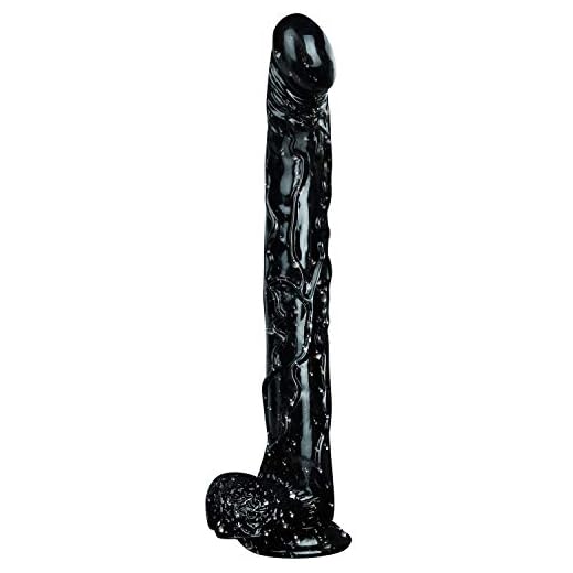 Extra 16 polegadas fleshrealistic dildos poderoso otário mulheres brinquedos sexuais rosa, preto, verde, felsh (Color : Black)