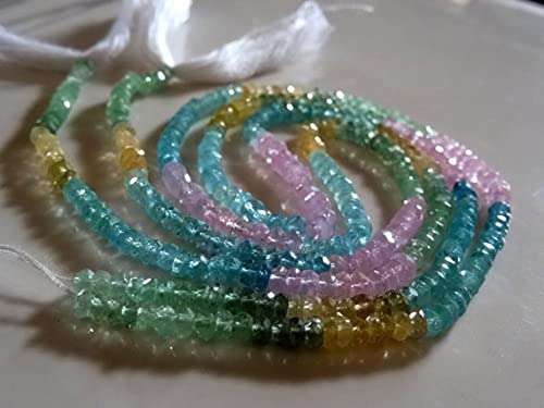 Perles aquamarine naturelle 2-3mm beryl facetté fil 13 pouces pour bijoux