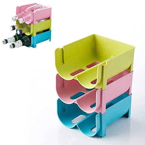 3 Piezas Caja de Almacenamiento de Refrigerador Soporte Organizador de Cerveza para Refrigerador Caja de Almacenamiento para Frigorífico Apilable para Almacenamiento de Botellas en Refrigeradores Cover