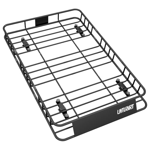 Image of LWTURMRT 54 inch x 36 inch Roof Rack Cargo Basket, 300LBS Universal Rooftop Cargo Carrier