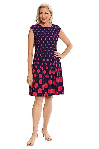 Image of London Times Womens Dresses Cap Sleeve Fit and Flare - Elegant Summer Cocktail Graduation Garden Party Wedding Guest Dress