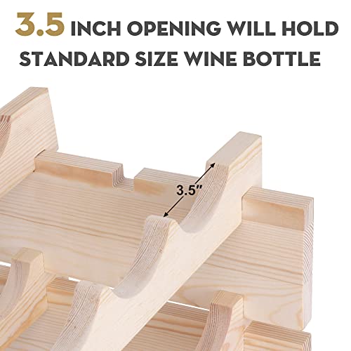 Smartxchoices 96 Bottles Stackable Modular Wine Rack, 8-Tier Wooden Wine Storage Rack Freestanding Wine Holder Display Shelves, Wobble-Free Shelves, Solid Wood - Image 6