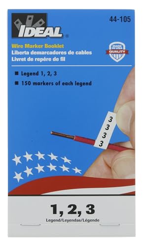 Ideal Industries 44-105 Wire Marker Booklet, Asst 1, 2, 3, 150 Each