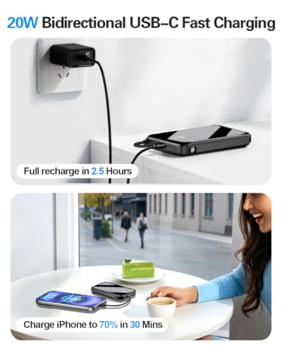 10000mAh Portable Charger, 20W Fast Charging, Built-in Cables with Handle - image 7