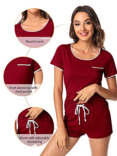 Image of WiWi Viscose from Bamboo Pajamas Set for Women Super Soft Short Sleeve Cooling Summer Plus Size Pjs Sets Sleepwear S-4X