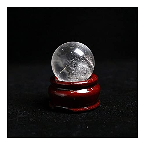 Cristal Natural en Bruto Roca Natural Esfera de Cuarzo Transparente Bola de Cristal Piedra Preciosa Reiki Curación (Size : 30mm)