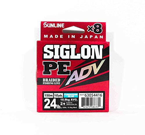 Siglon PE ADV Sunline Bleu fil tressé 150,9 m de 10,9 kg 24lb carnassier mer et rivière