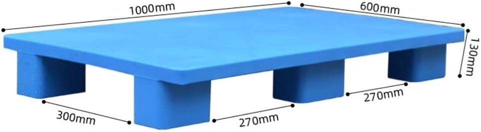 Blue Polyethylene Pallet with 2 Way Entry, 13227 Lbs Static Load Capacity, for Warehouse Storage, Raw Material Storage, 1 Pack (Color : Blue, Size : 100x60x13cm)