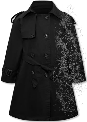 DAIMIDY Girls & Women's Waterproof Trench Coat Double Breasted Rain Coats for Women