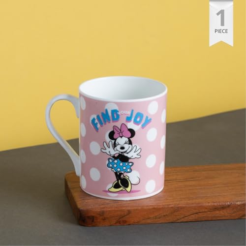 Image of Clay Craft - Official Disney Mugs : Polka Dot Minnie Print, Fine Ceramic Coffee Mug, 360 Ml |Cartoon Character Gift Mug for Kids & Adults | Microwave & Dishwasher Safe